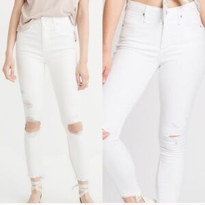 Abercrombie & Fitch Simone High Rise Ankle White jeans - distressed 26